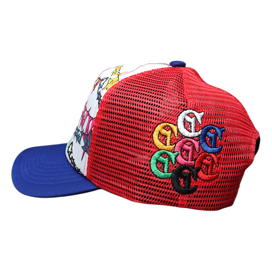 Y2K TRUCKER CAP (RED/BLUE)